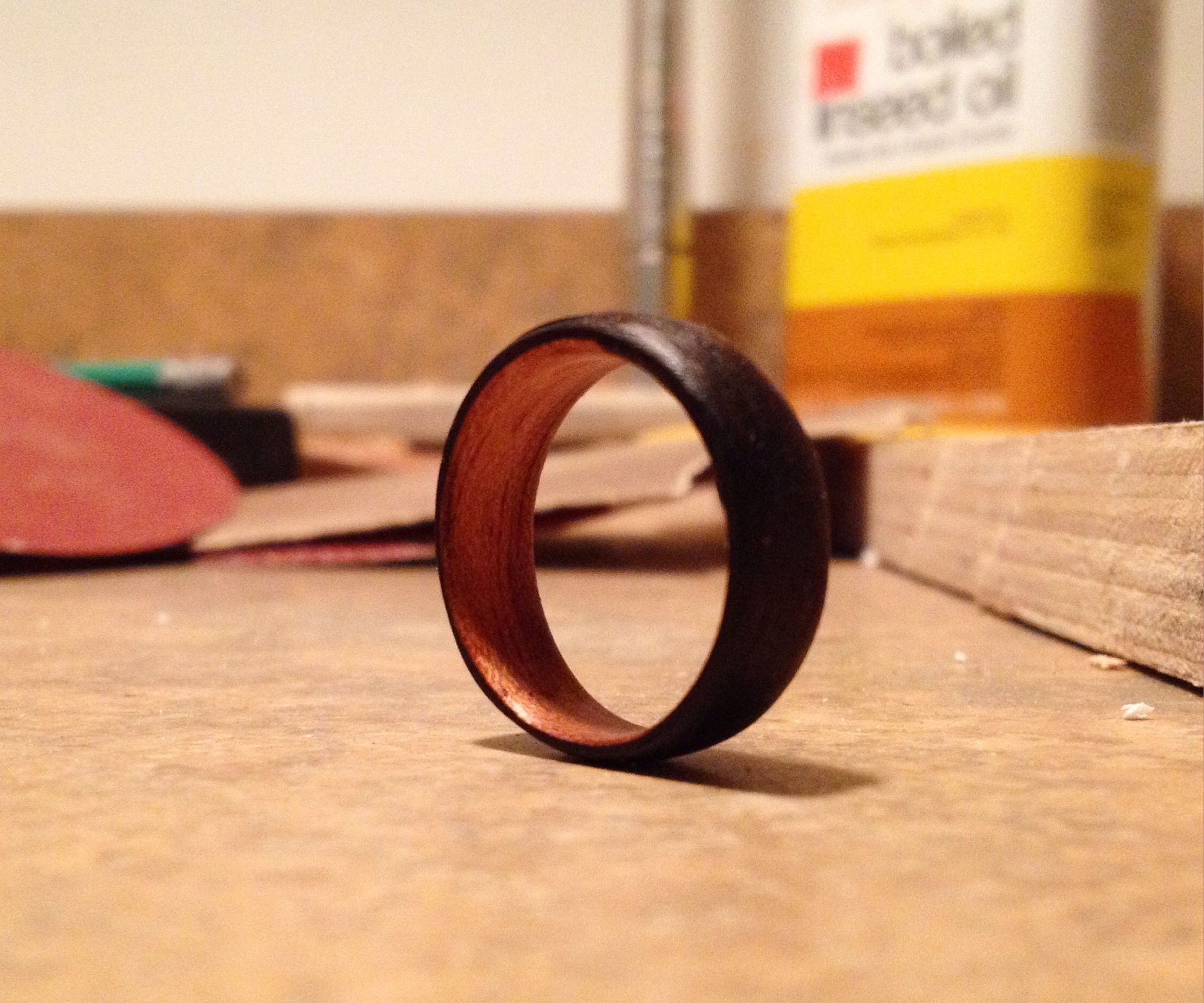 Bentwood ring - two toned -natural color