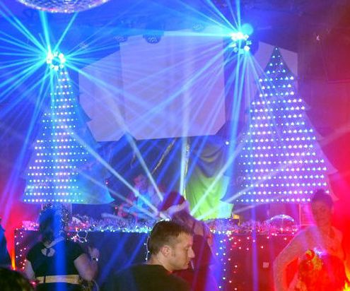 Video mapped LED Christmas trees