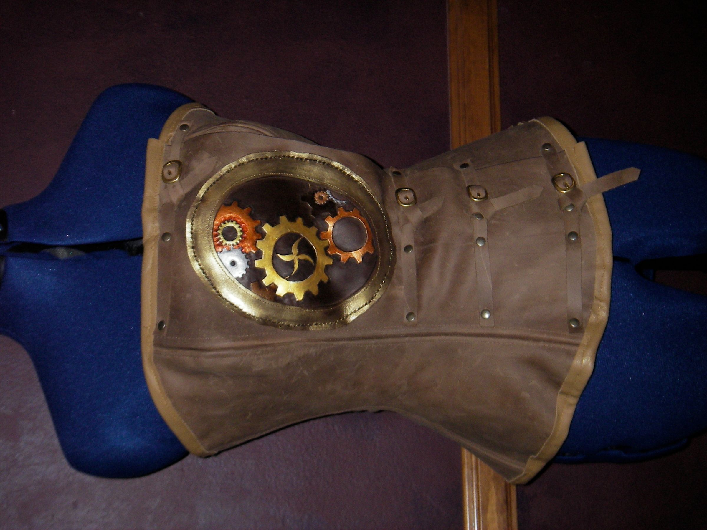 Steampunky Hand Tooled Leather Patch