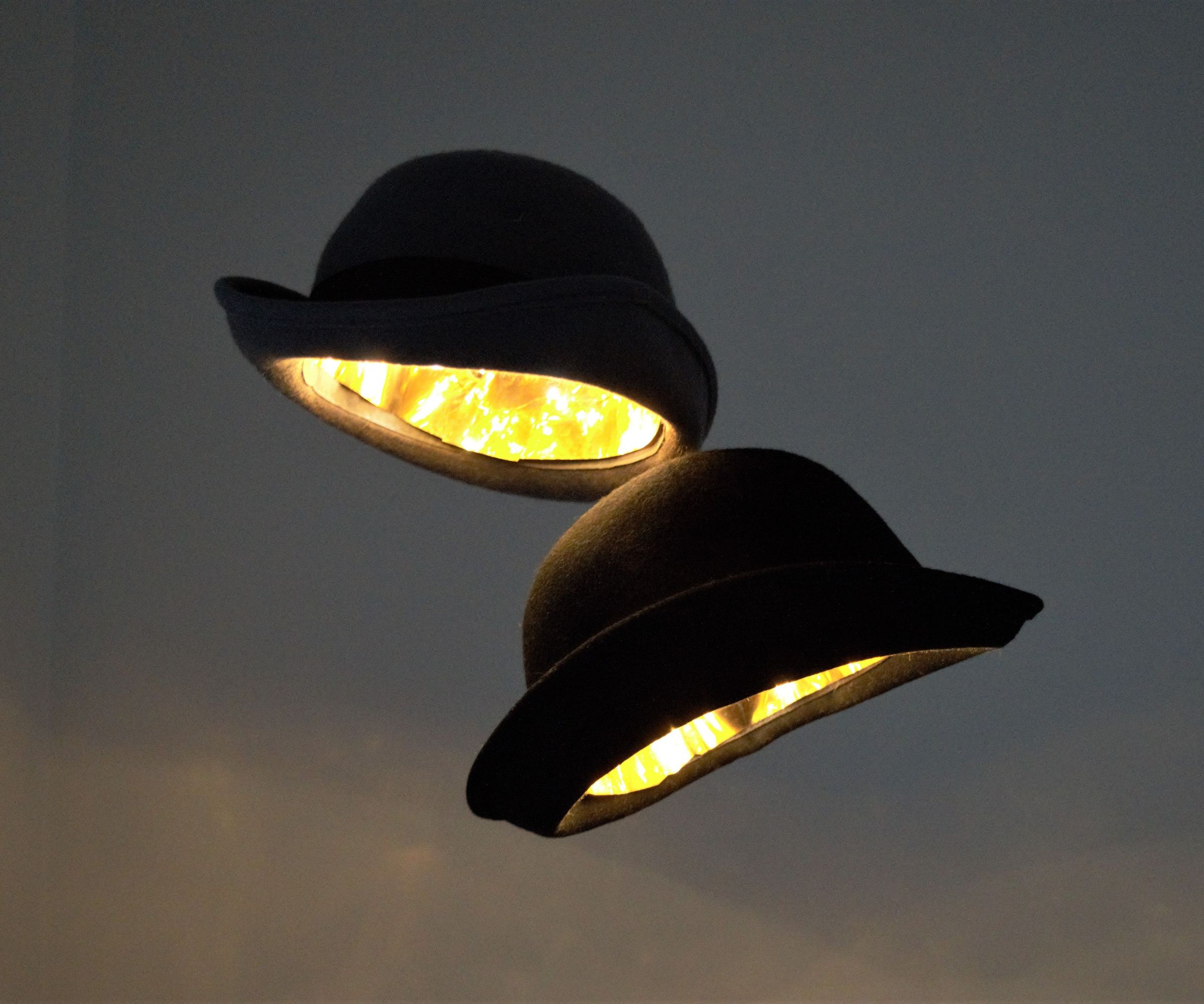 Floating Bowler Cap Pendant Lights