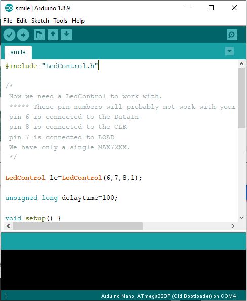 Arduino Smile MAX7219 Matrix LED Tutorial: 4 Steps