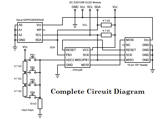 Interfacing SSD1306 Based I2C 128x64 OLED Module With ATtiny85 Without ...