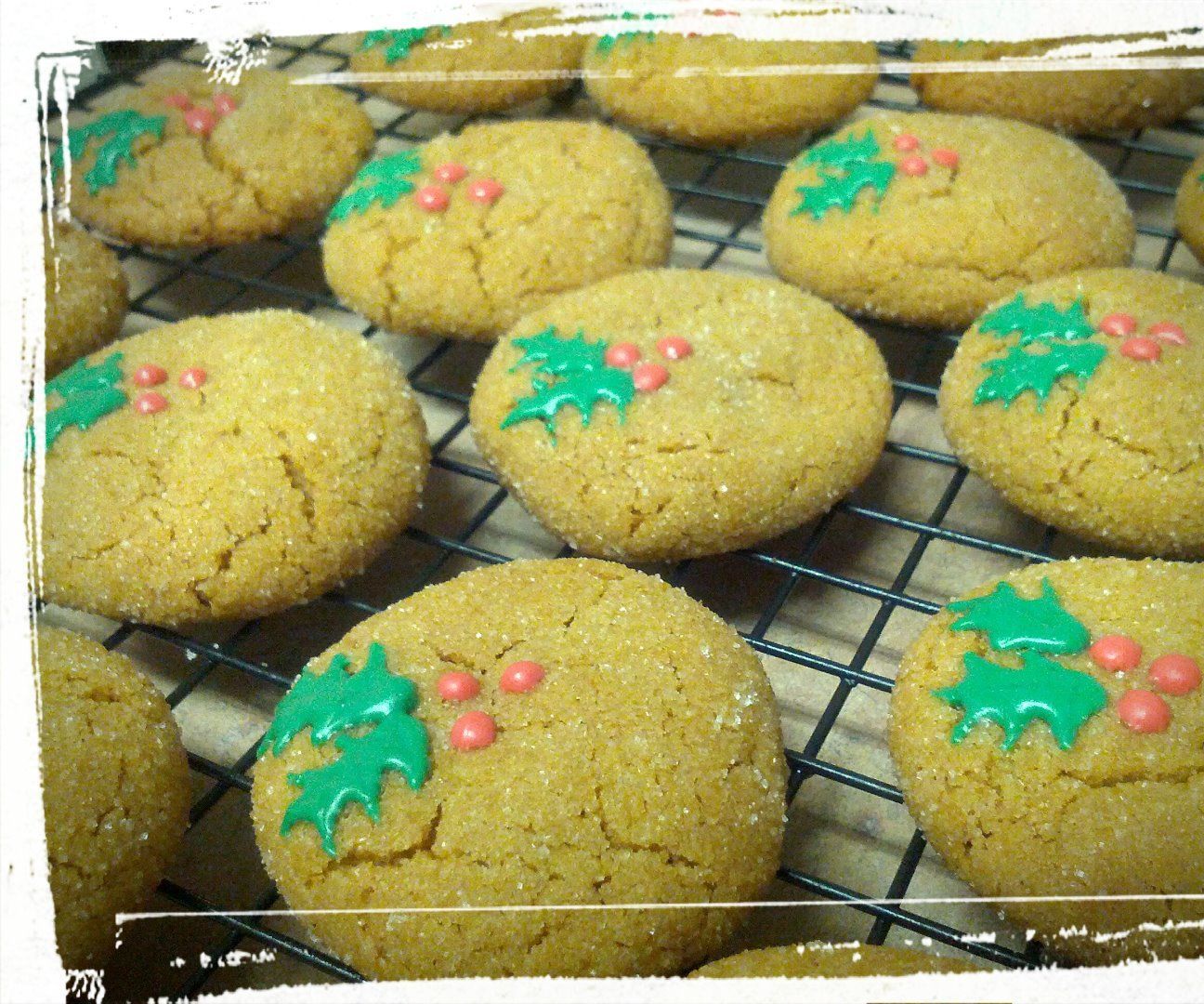 Chocolate Holly Decorated Cookies