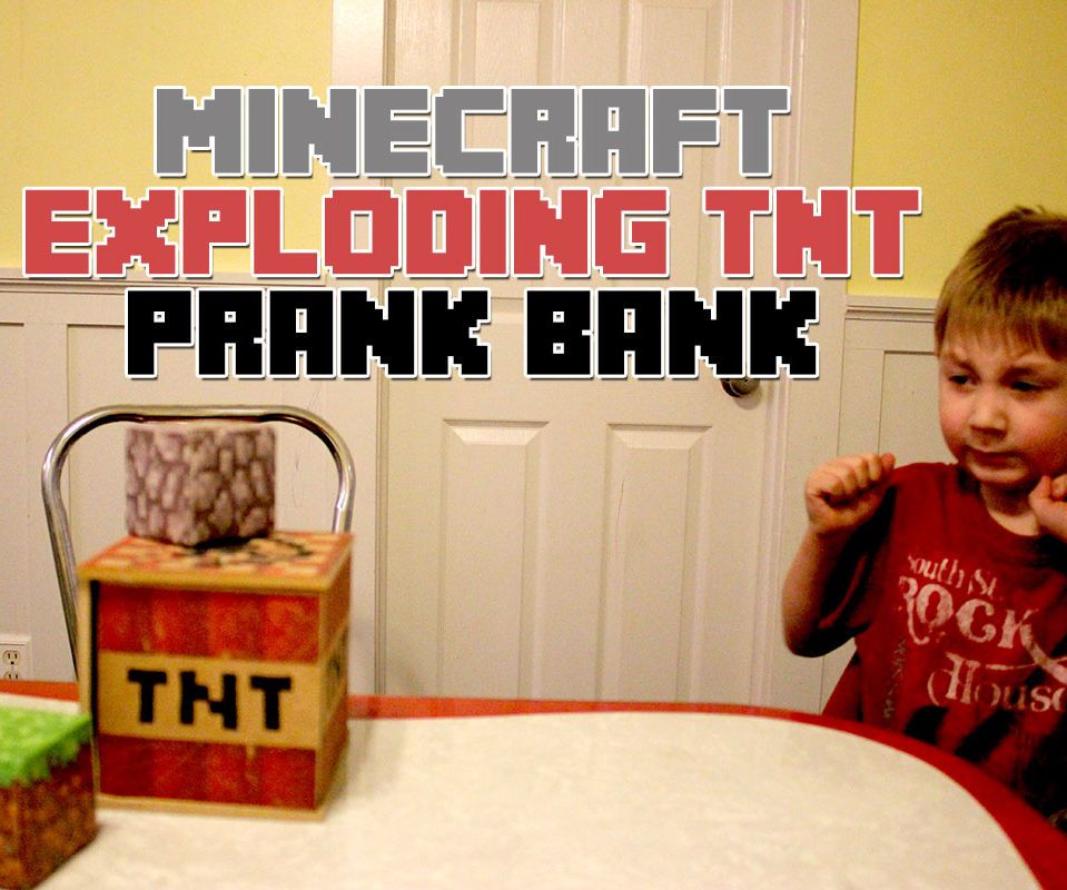Minecraft Exploding TNT Prank Bank (Wood Printer Image Transfer)