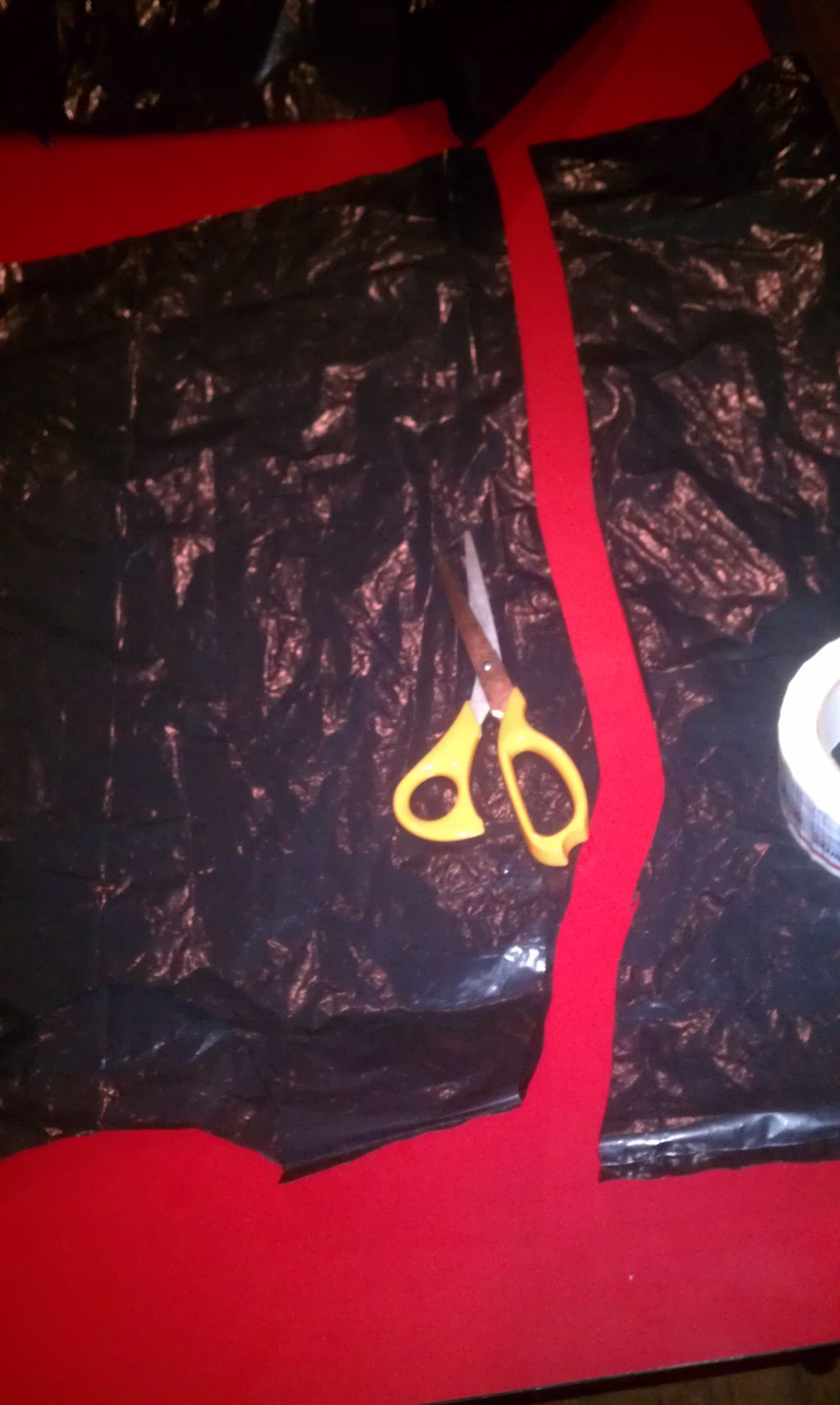 Quick Stylish Raincoat Out of Garbage Bag and USPS Tape 7