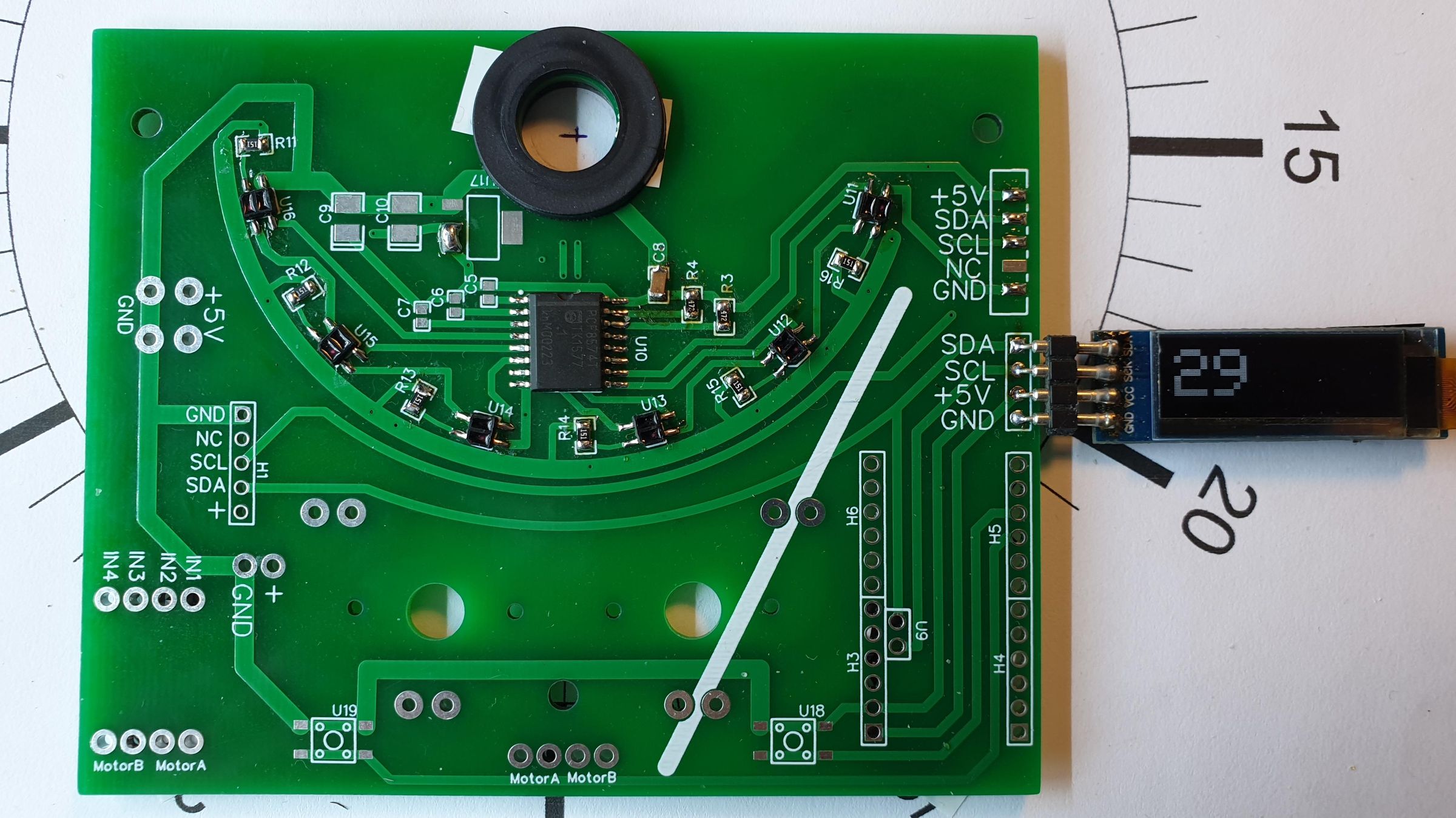 Absolute Position Encoder With Single Track Gray Code 8 Steps (with