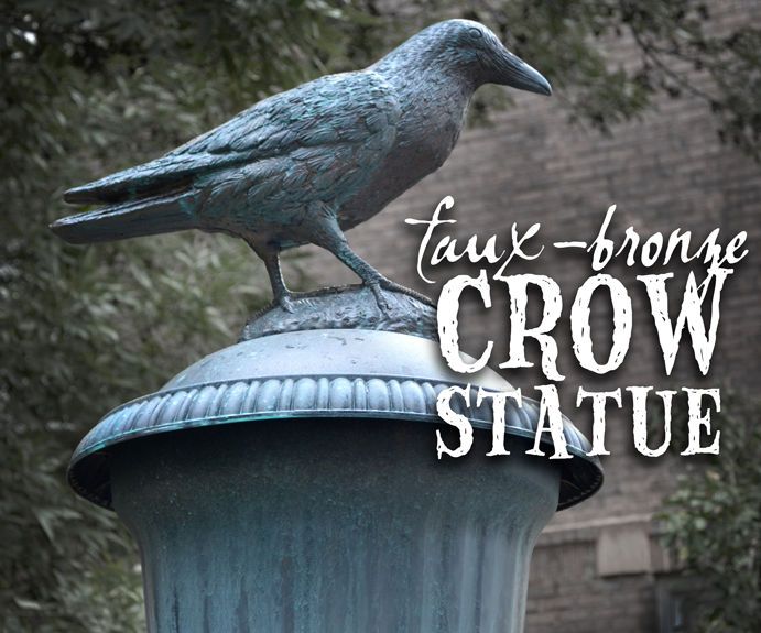 Faux-Bronze Crow Statue