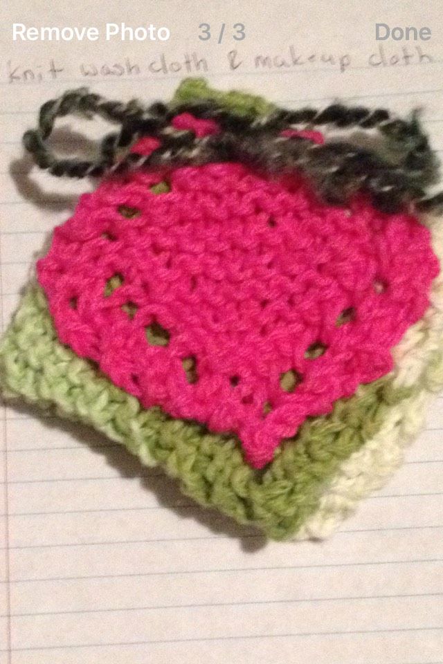 Knit Washcloth/makeup Cloth