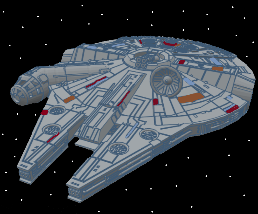 Millennium Falcon With Interior- Tinkercad