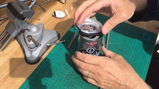 Fixing Soda Can on Threaded Rod