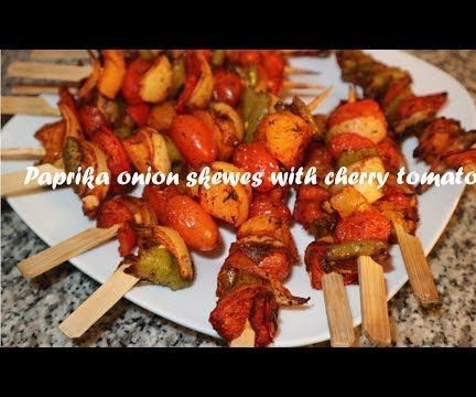 Paprika Onion Skewes With Cherry Tomatoes Recipe
