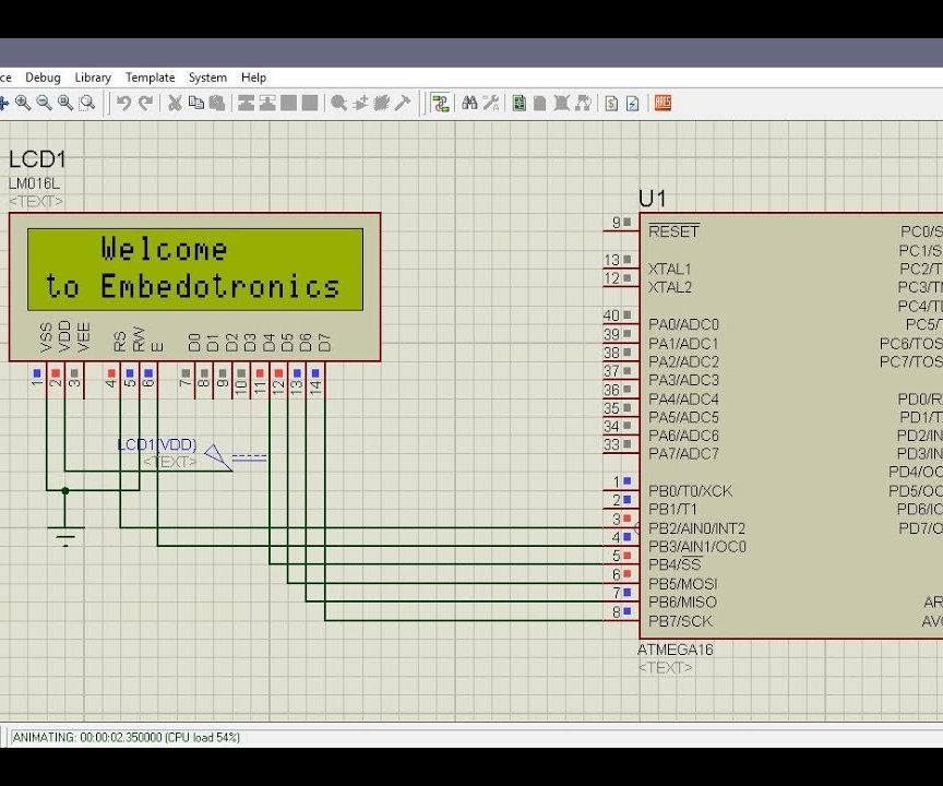 Atmega16 Interfacing With LCD in 4 Bit Mode (Proteus Simulation)