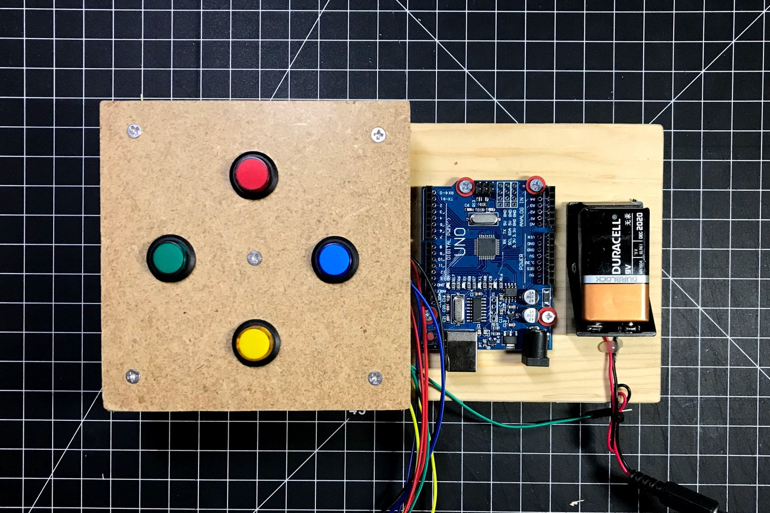 Attach Arduino and Battery Holder to the Base Board