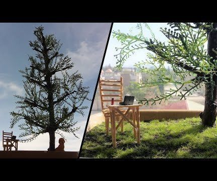 How to Make|DIY PineTree | Landscape Tree Diorama|5 Minutes Craft|Landscape Dog|Table|Chair Diorama