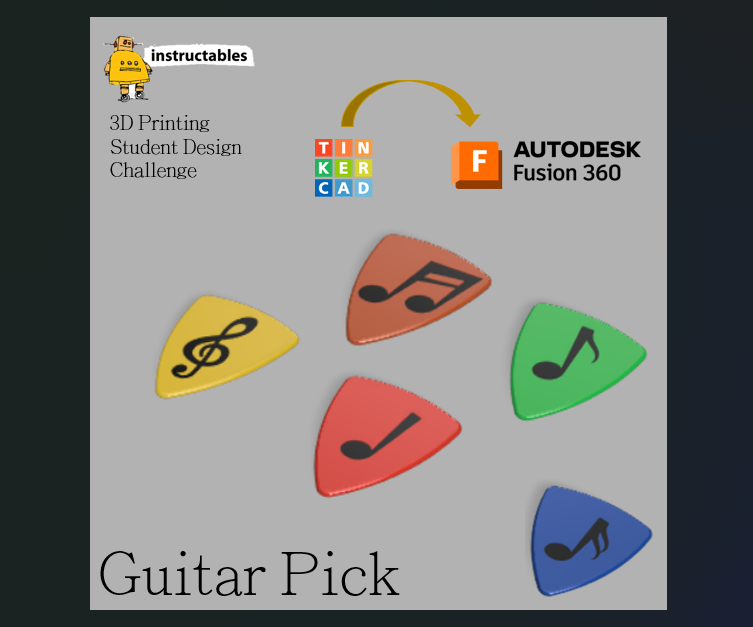 Guitar Pick (Tinkercad to Fusion 360) 8 Steps Instructables