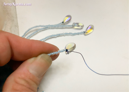 Add Seed Beads and Crystal Drops