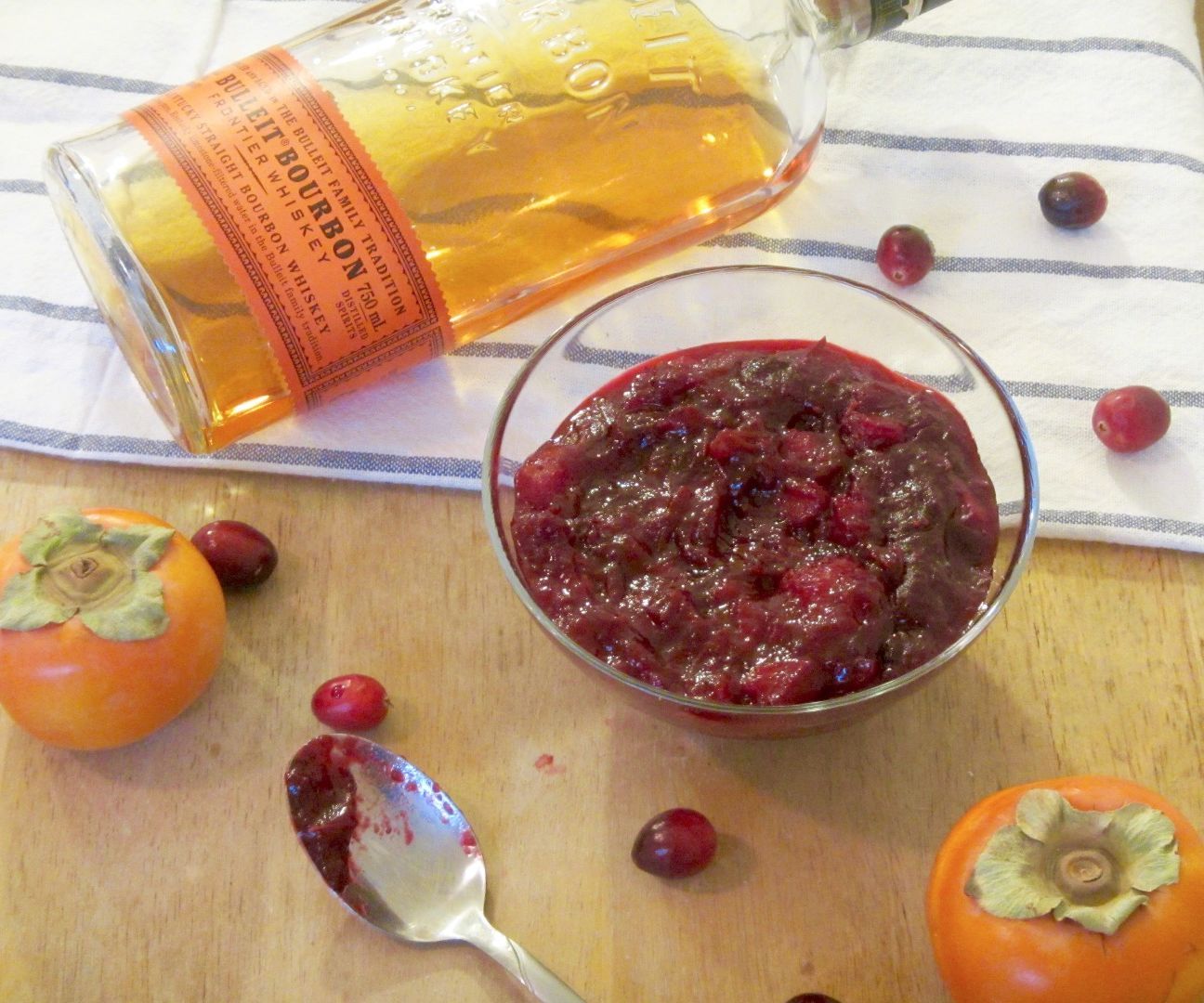 Bourbon Persimmon Cranberry Sauce