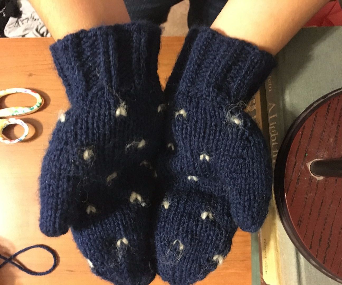 Hand-Knit Thrummed Mittens