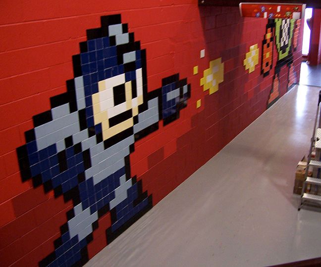 Mega Man 8-bit Mega Mural from Ceramic Tiles