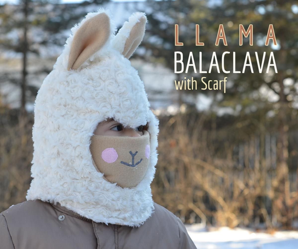 Warm Llama Balaclava With Scarf