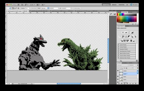 Laser Cut Godzilla Vs MechaGodzilla Stencil