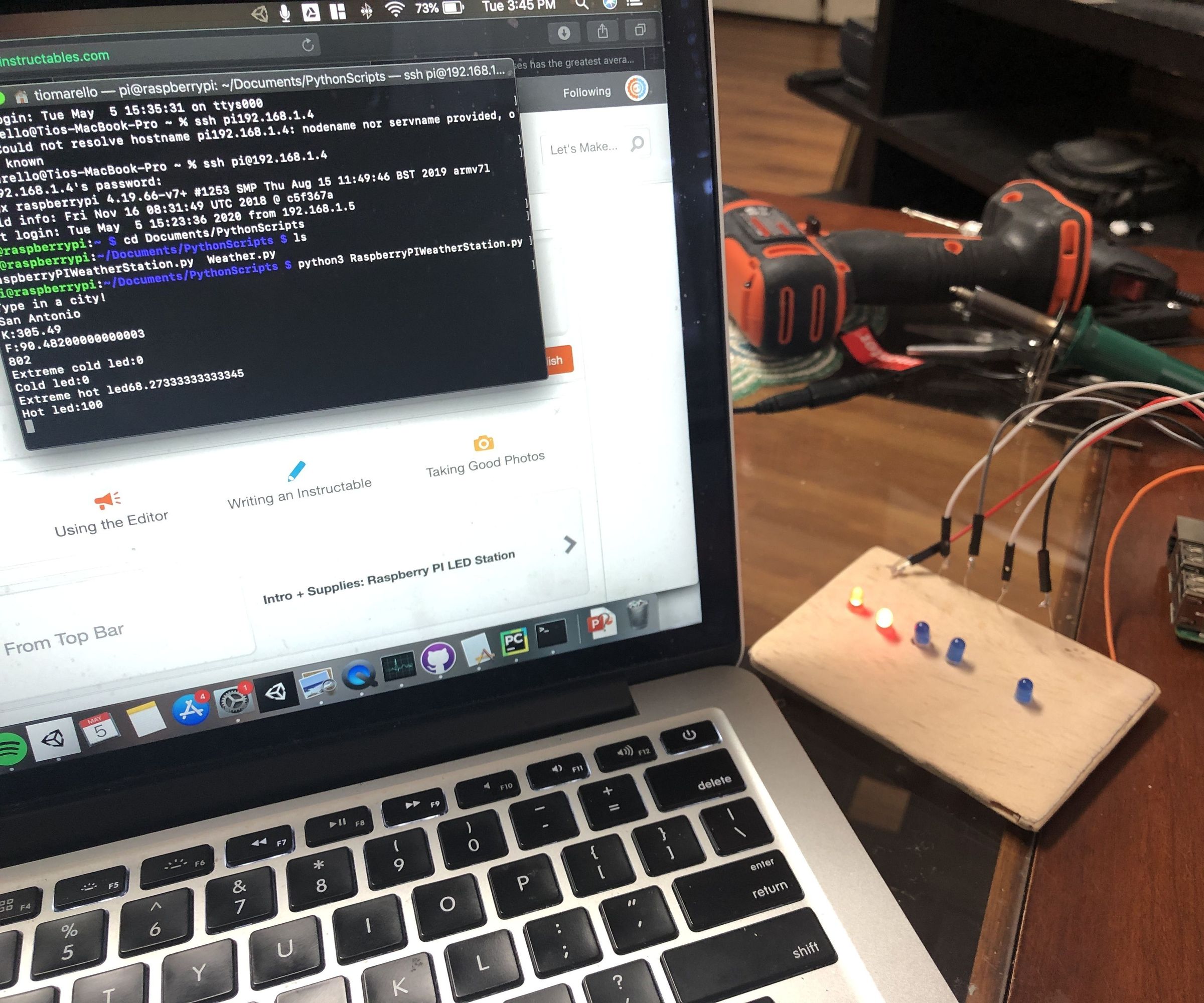Raspberry PI LED Weather Station