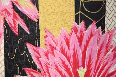 Edge Stitching the Applique Onto the Background Fabric