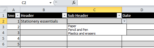 Excel Subsections Create Custom Sublist in Excel (sublist Changes As Per Header) : 4 ...