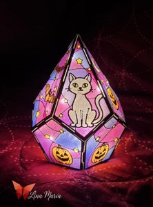 🎃 Stained Glass Halloween Lantern (3D Printed & Resin)