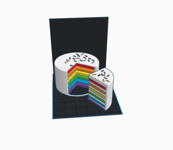 Kitchen Organizer ( Theme - Rainbow Cake) #Tinkercad
