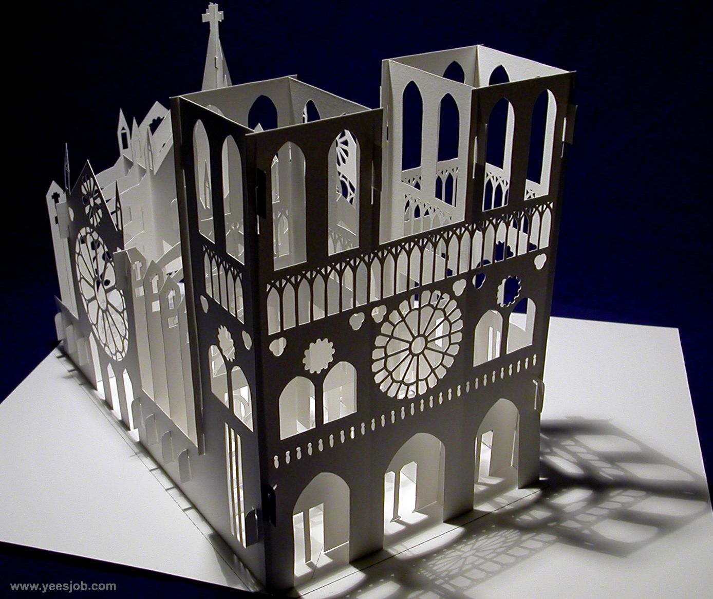 The Notre Dame Cathedral Pop-up Card Kirigami Origamic Architecture