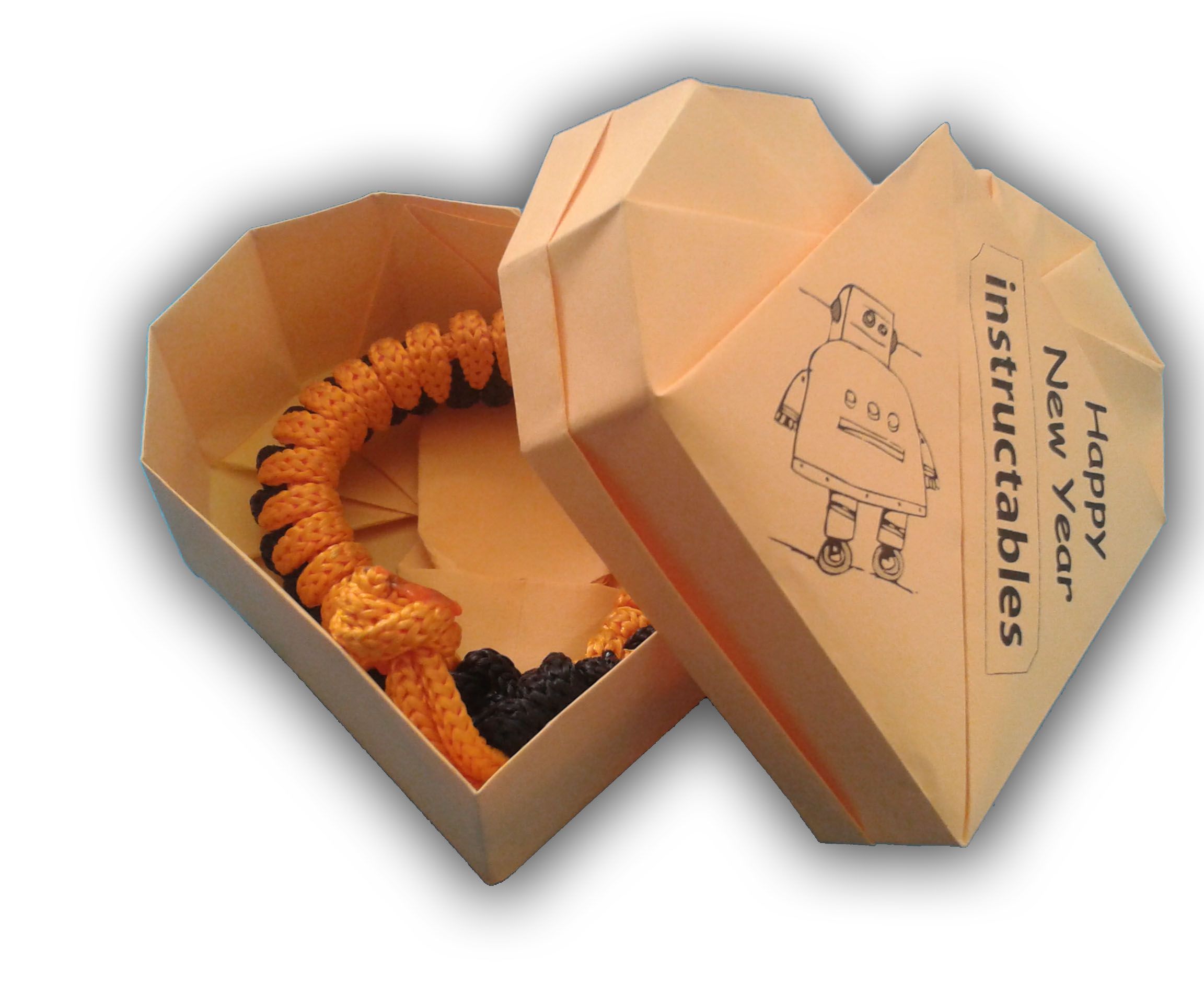 Custom origami heart gift box