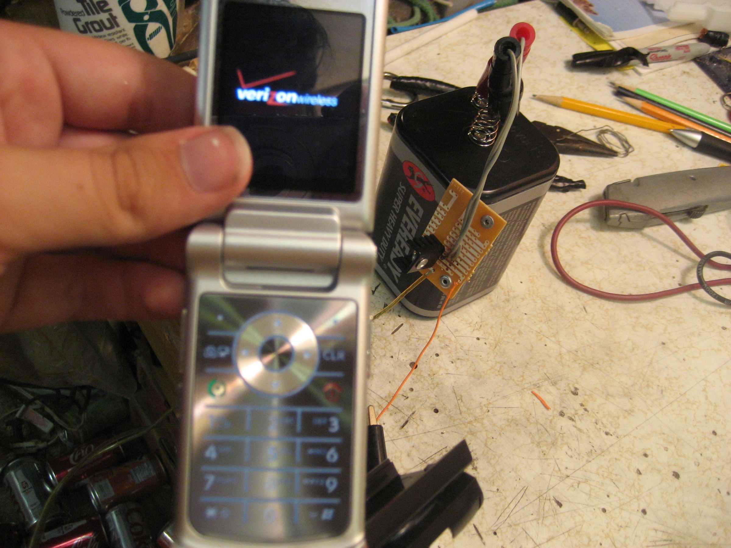 Power your cell phone off just about any battery.