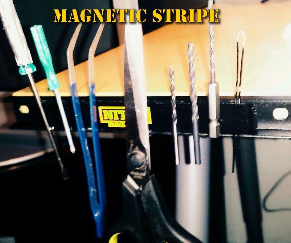 Magnetic Stripe Mounted to the Desk