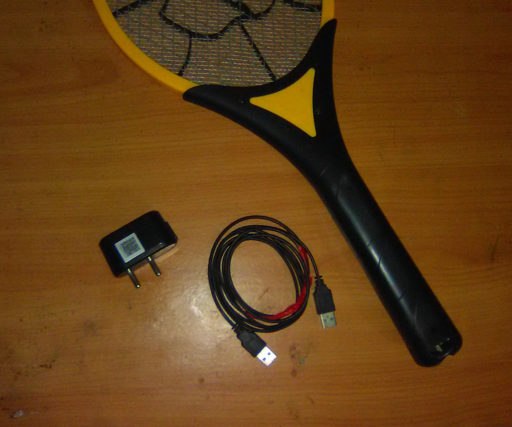  2 Pin plug changed to USB port. (USB charge mosquito racket)