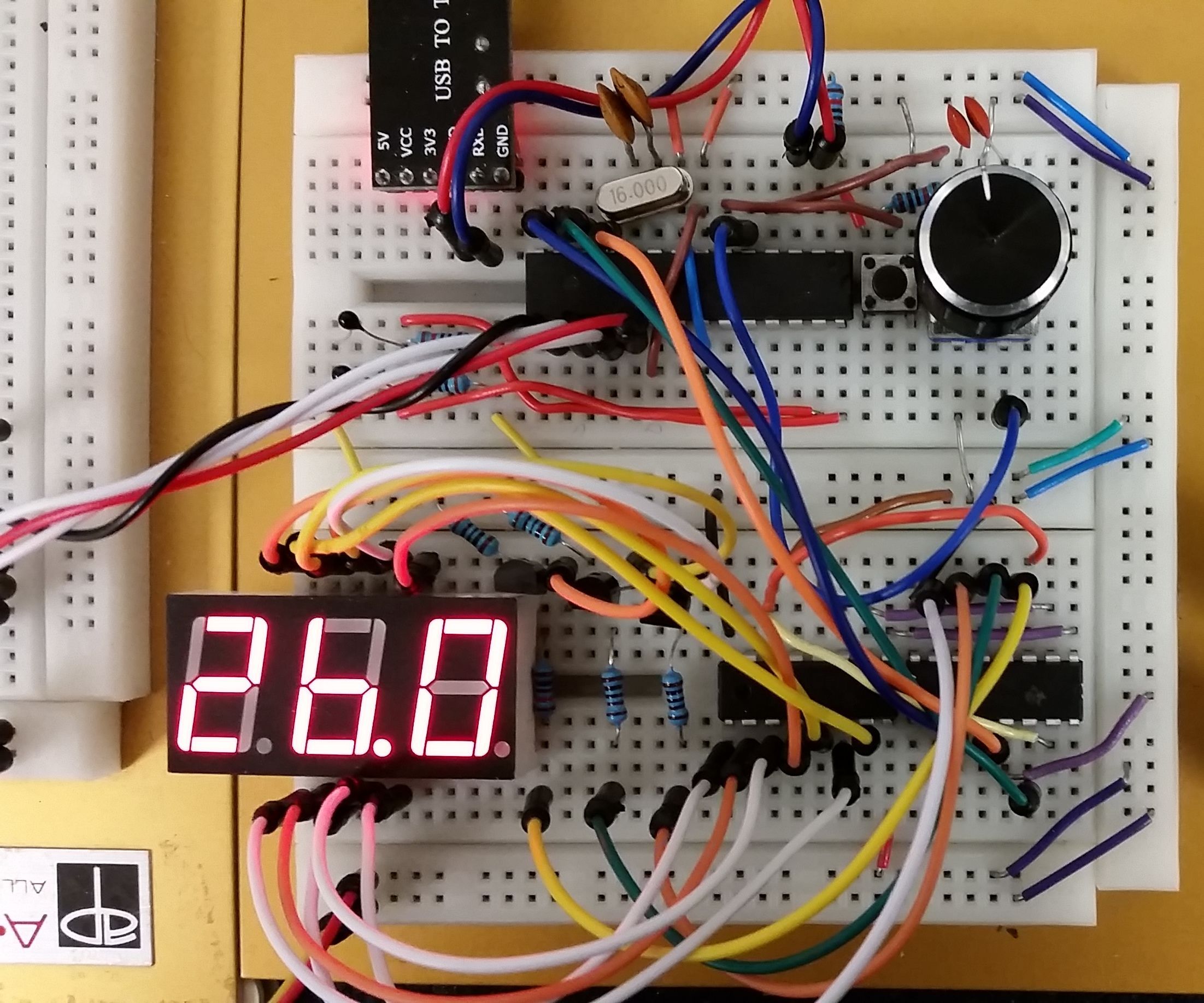 ATMega328P Rotary Encoder and 7-Segment Display