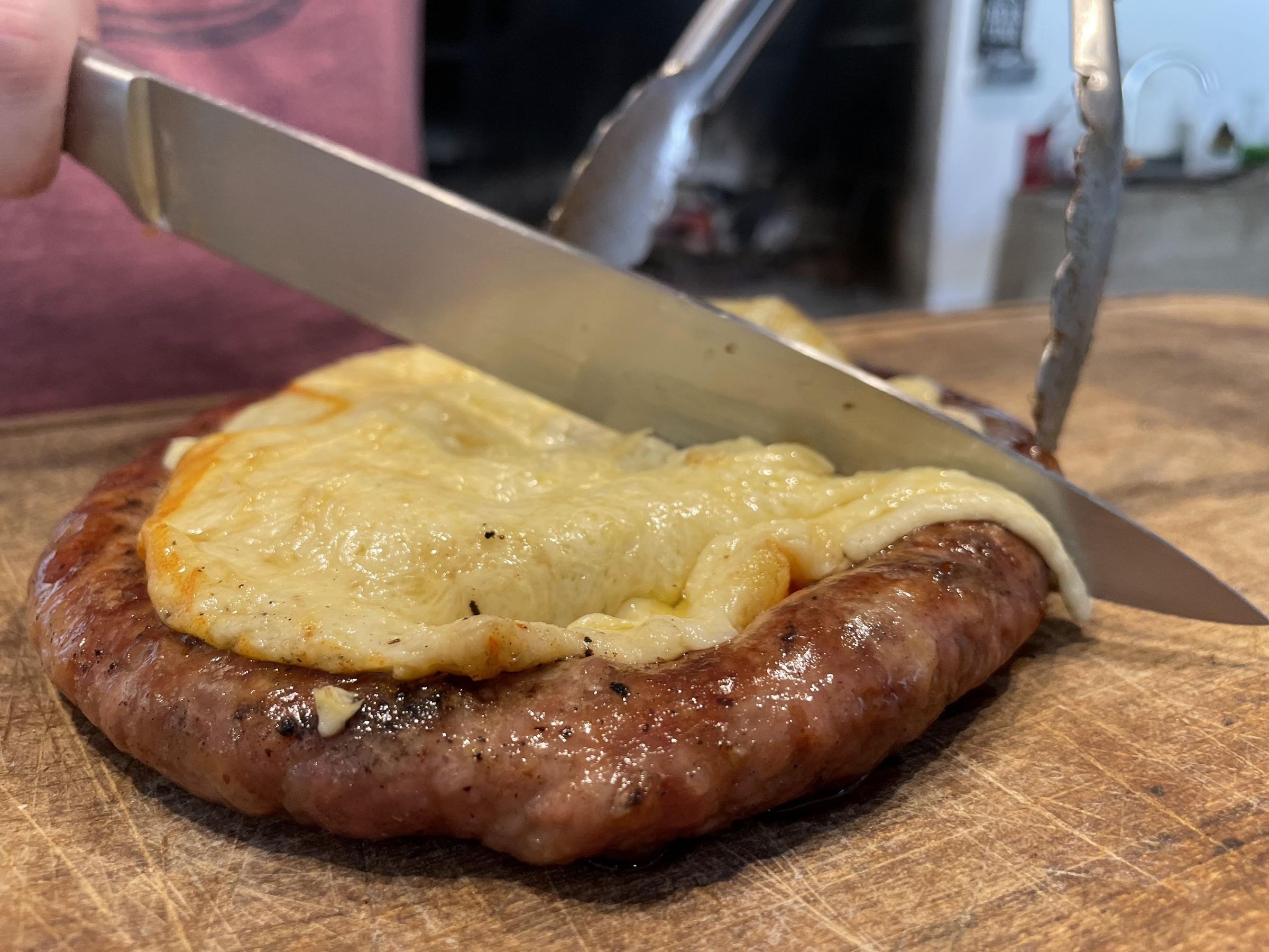 Pinwheel Saugage With Provolone Cheese, With Rustic