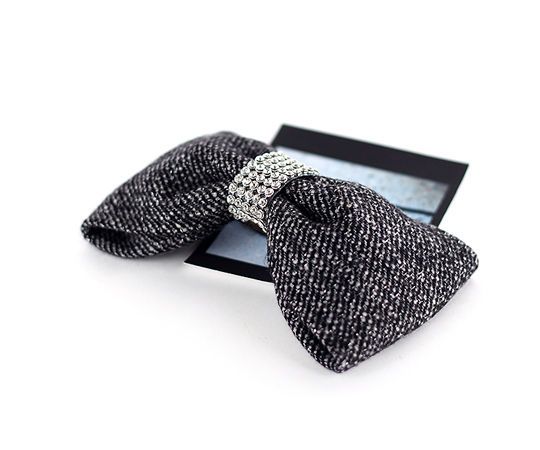 Women's White Studded Bow Hair Barrette