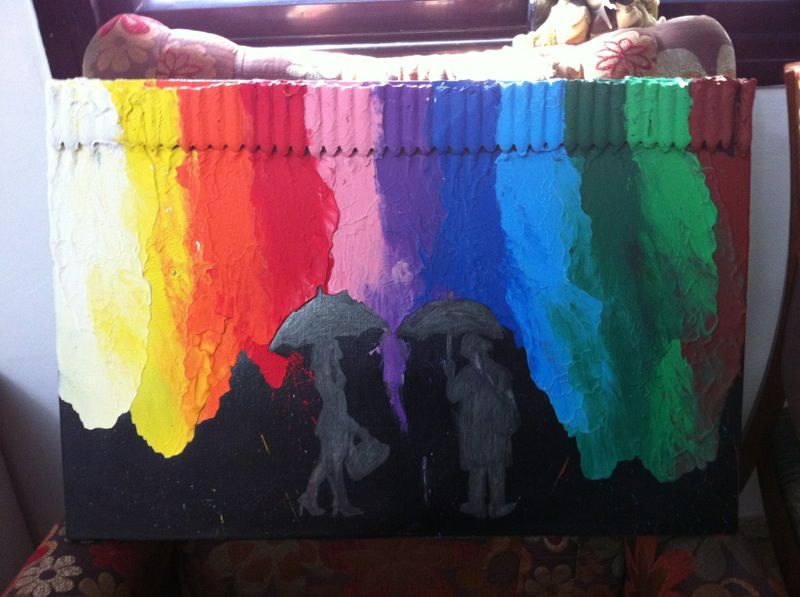 Rainbow Melted Crayon Picture