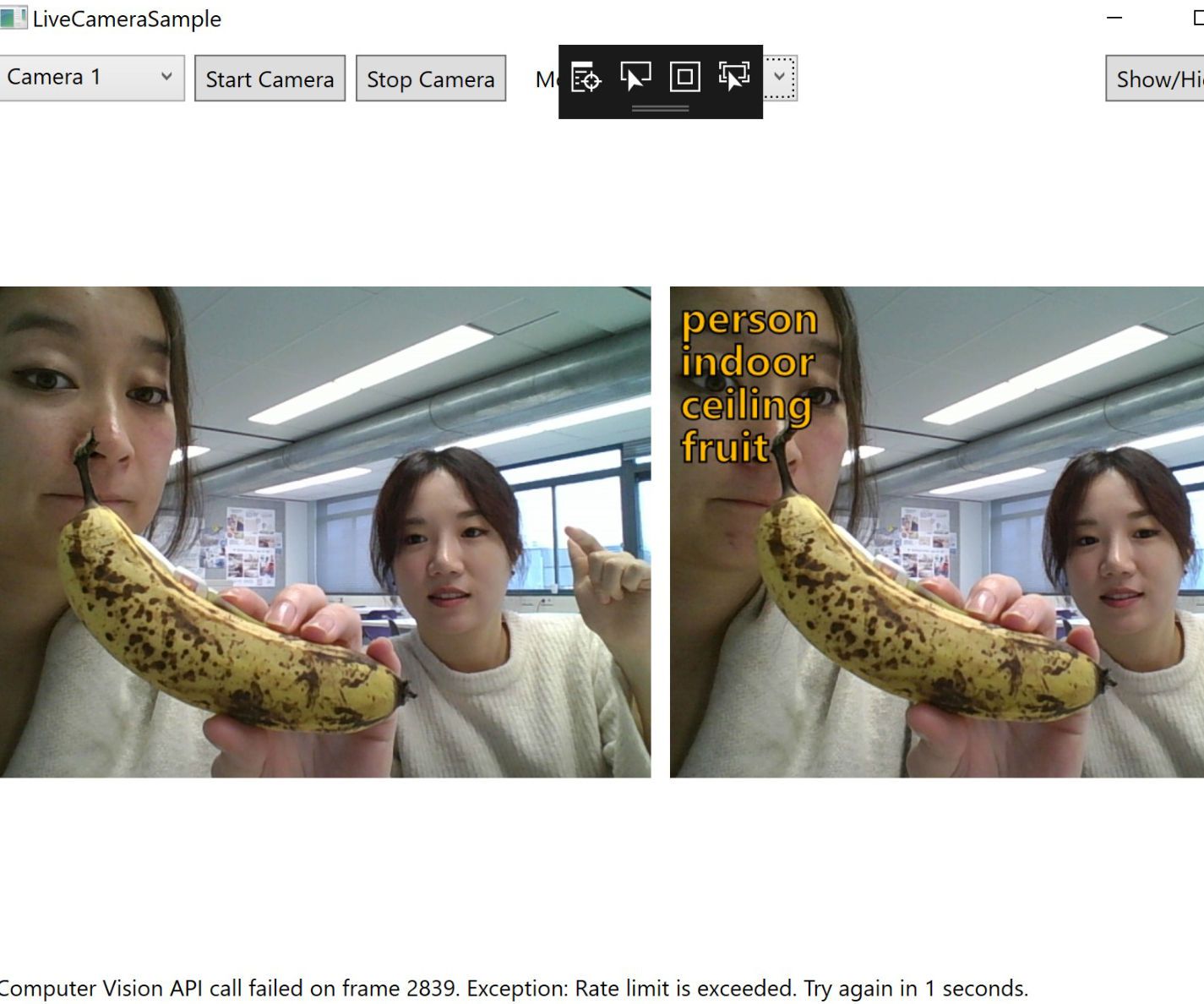 Visual Object Detection With a Camera (TfCD)