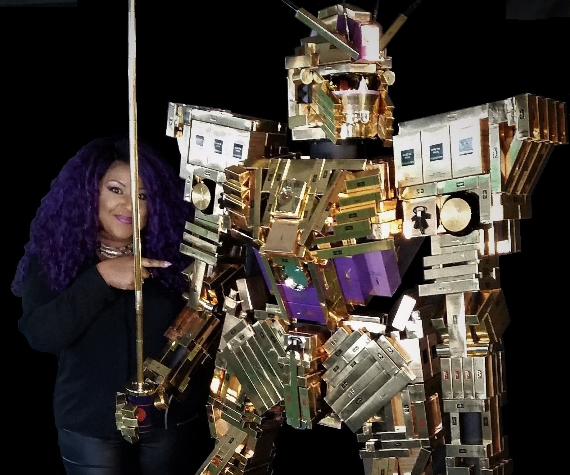 Giant Gold Robot From 800 YSL Boxes