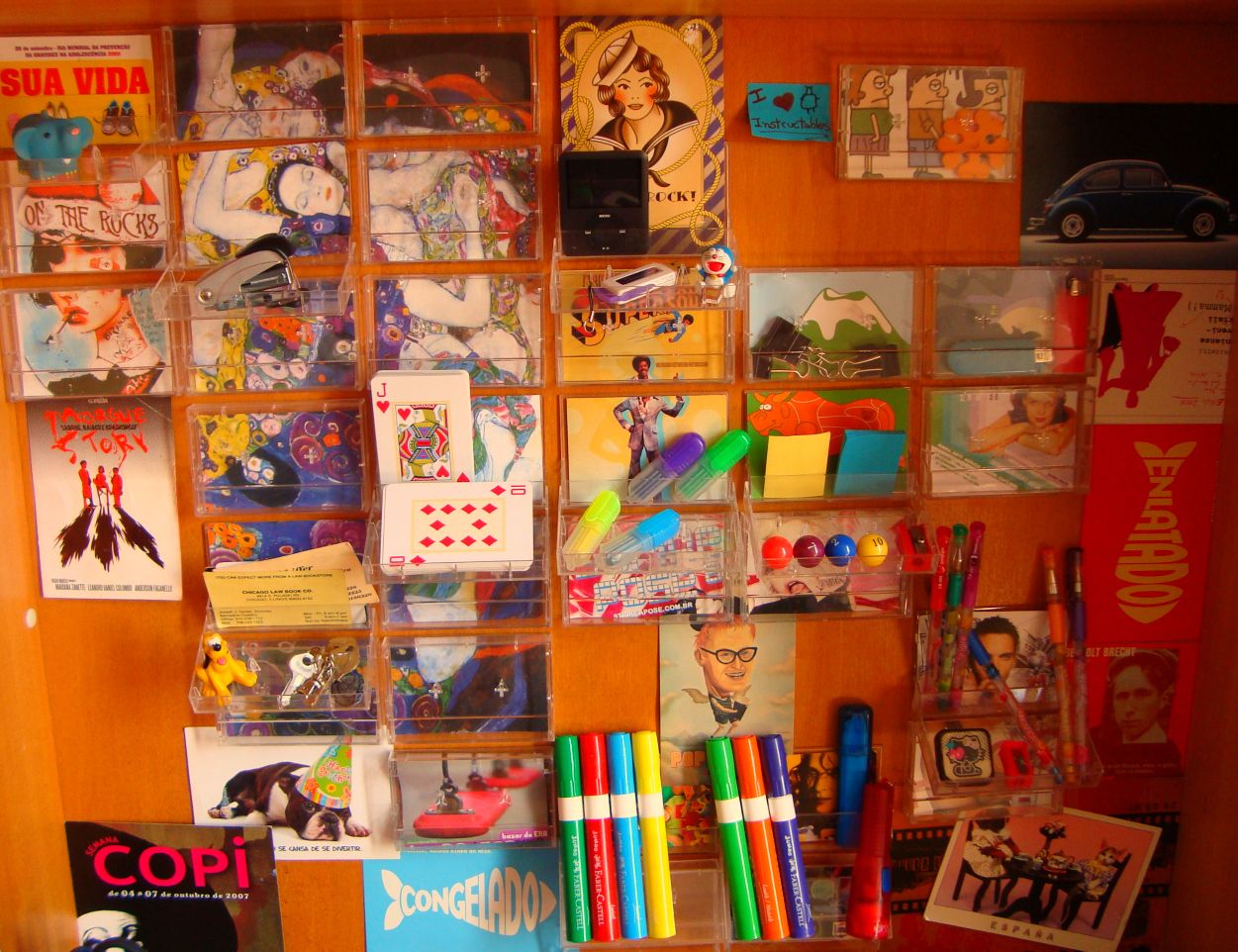 Scrap/Tiny Wall Made of Cassete Tape Boxes (' ; '