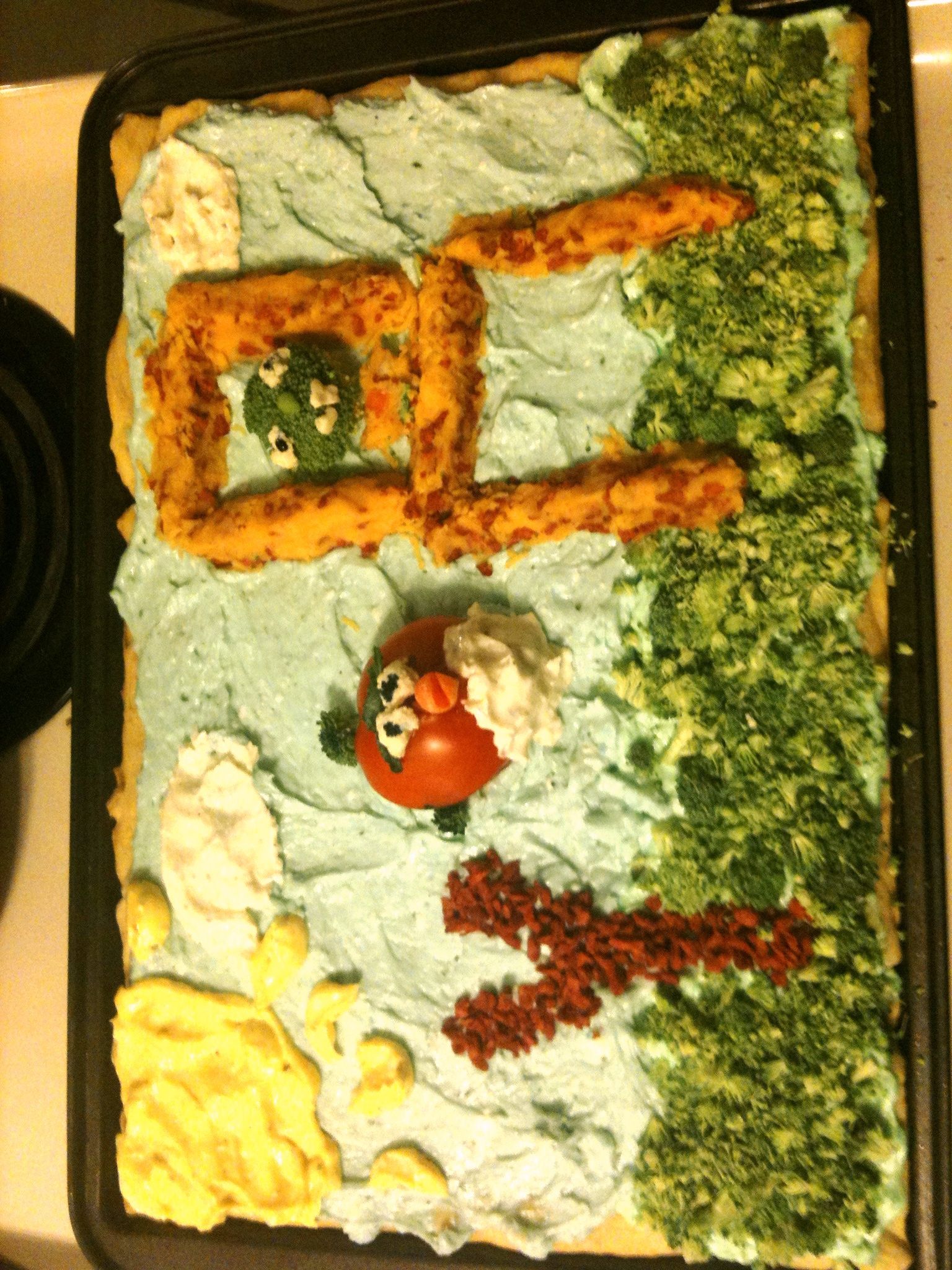 Angry Birds Vegetable Pizza