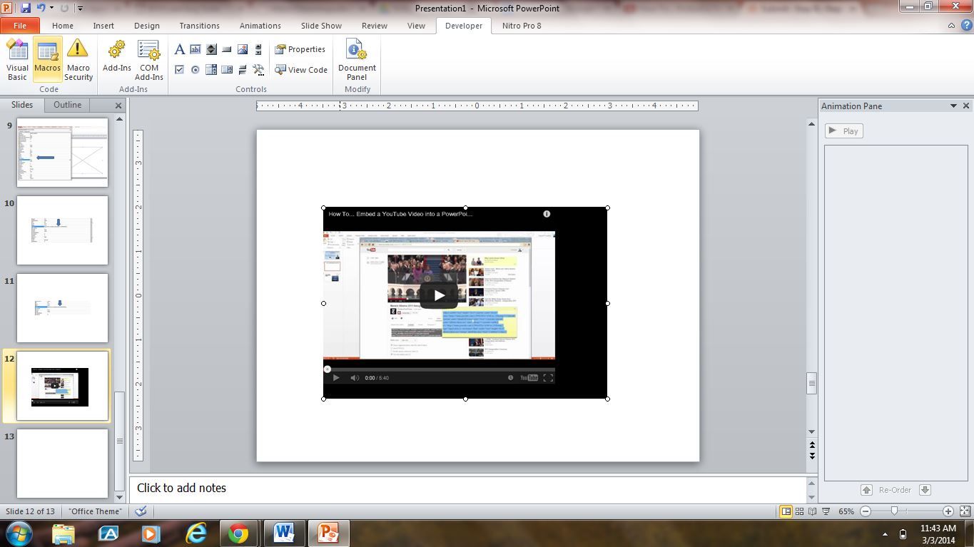 How to Embed Youtube Videos on a PC in Powerpoint 2010