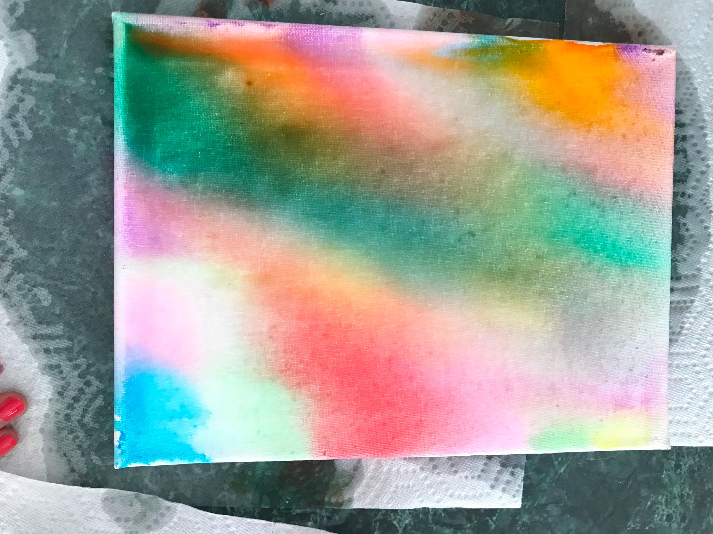 How to Make Marker and Rubbing Alcohol Art on a Canvas 5 Steps