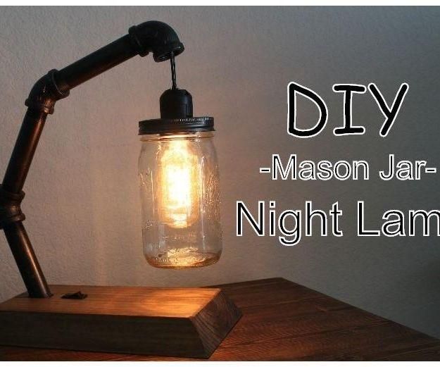 Retro Mason Jar Nightstand Lamp