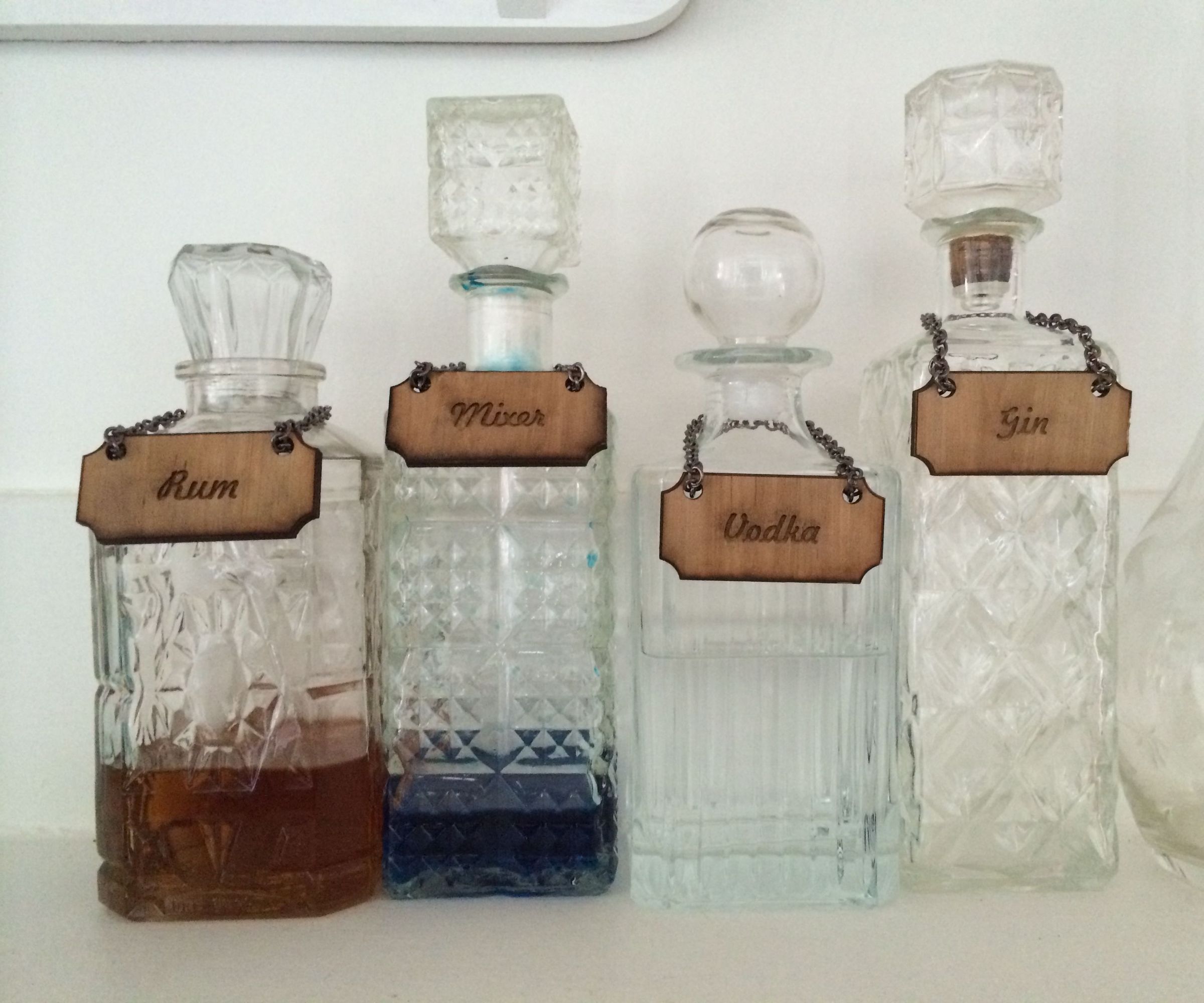 Laser Cutter Liquor Bottle Name Tags
