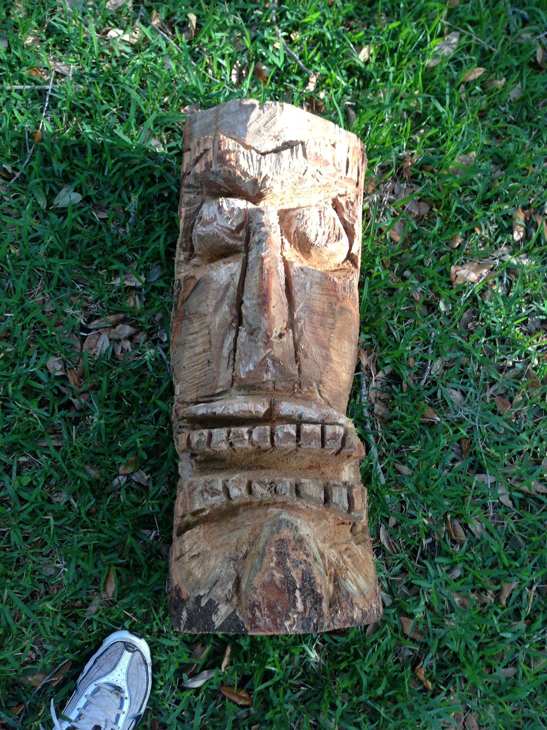 Chainsaw Carved Tiki Heads