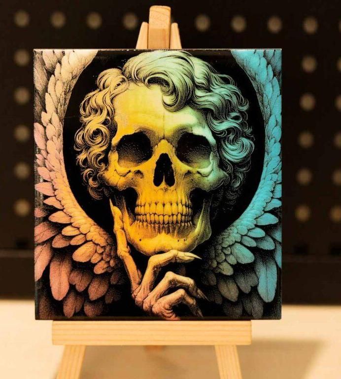 How to Achieve Colorful Skull Engraving on Tile | Laser Engrave, Ceramic, Art Piece