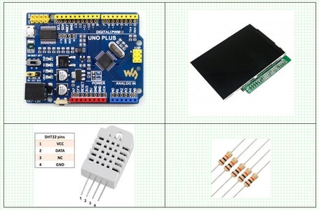 Arduino and 3.5 Inch (320x480) TFT LCD (ILI9488) SPI Interface With DHT22 Temperature / Humidity Measurement